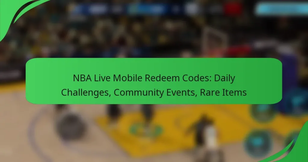 NBA Live Mobile Redeem Codes: Daily Challenges, Community Events, Rare Items