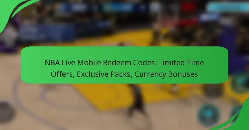 NBA Live Mobile Redeem Codes: Limited Time Offers, Exclusive Packs, Currency Bonuses