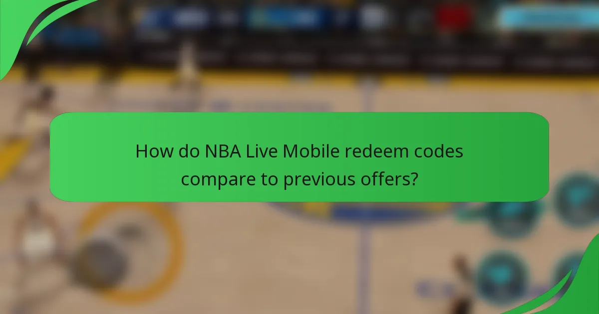 How do NBA Live Mobile redeem codes compare to previous offers?