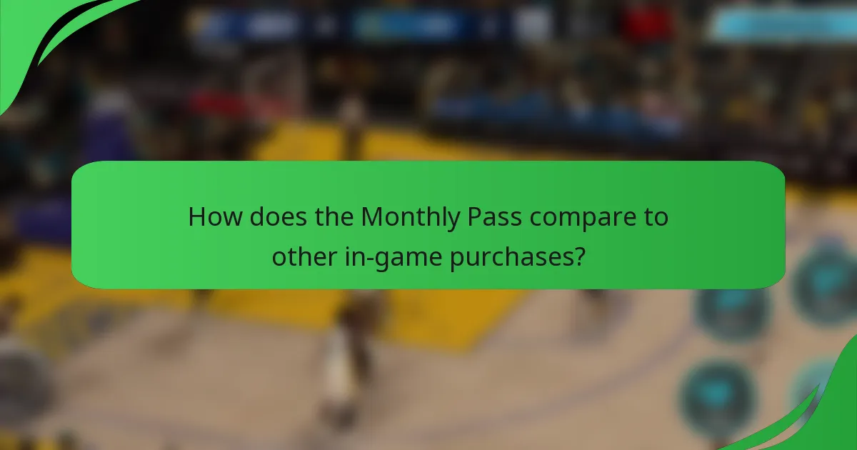 How does the Monthly Pass compare to other in-game purchases?