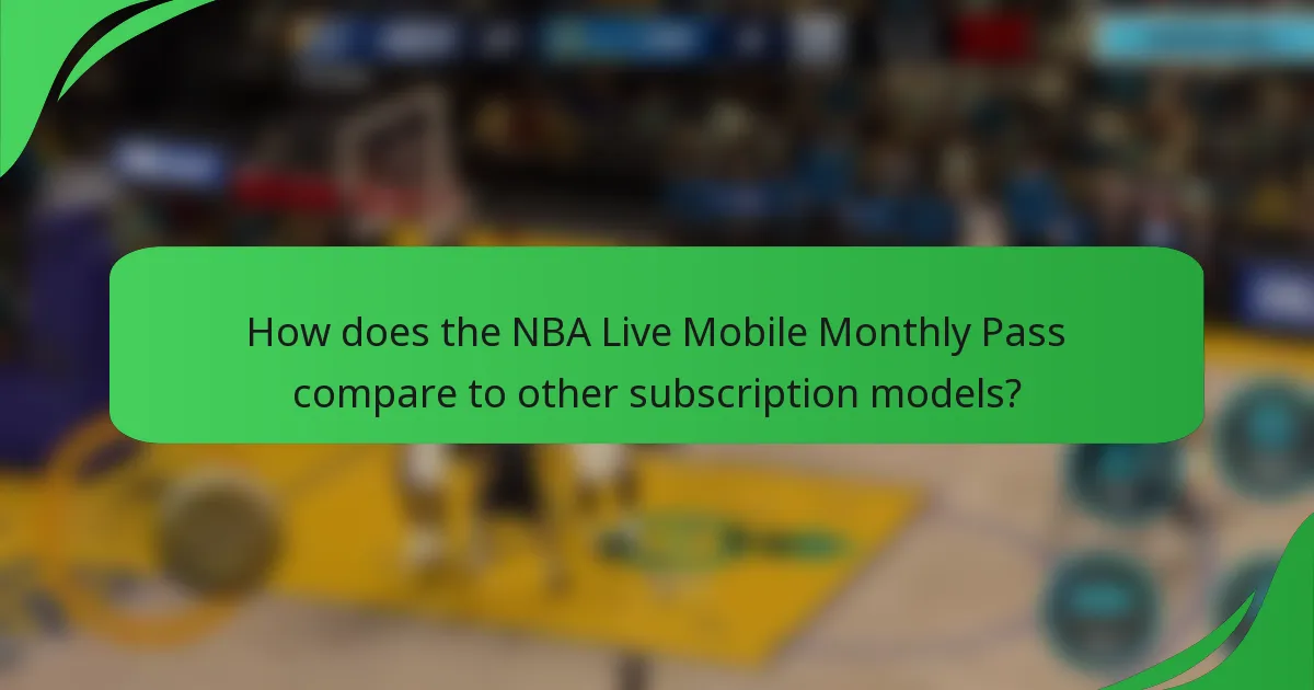How does the NBA Live Mobile Monthly Pass compare to other subscription models?