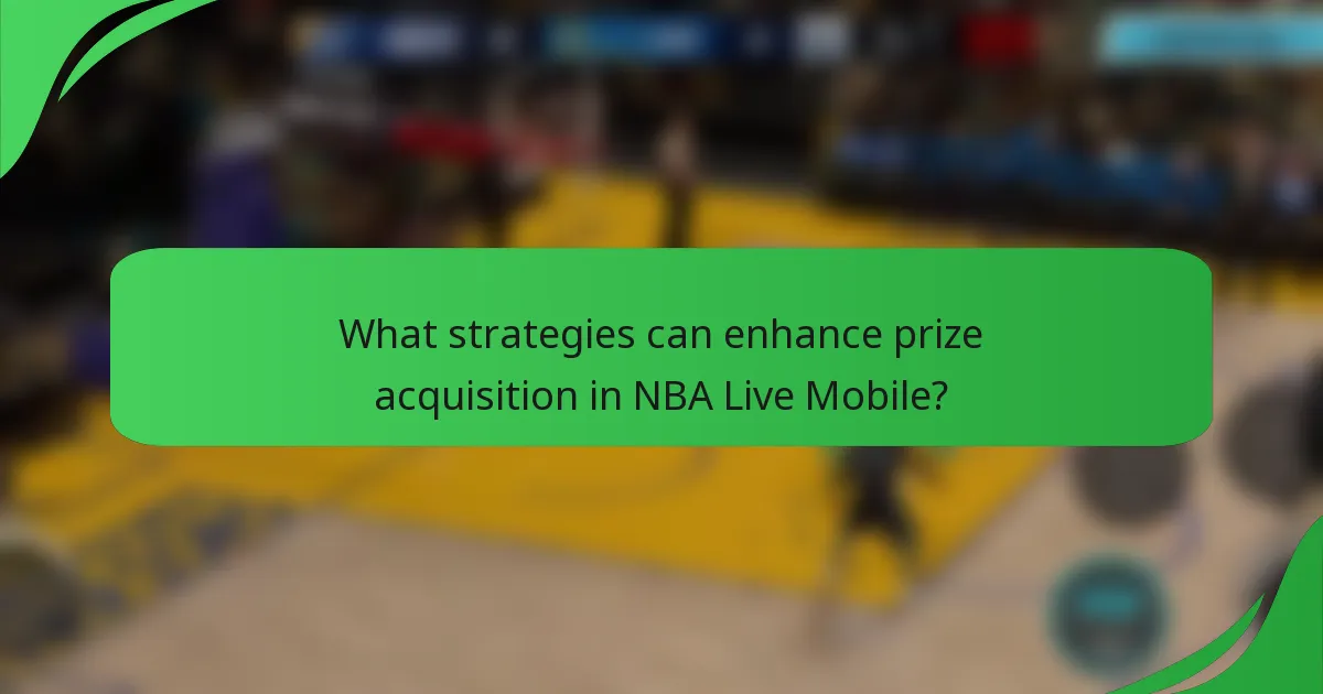 What strategies can enhance prize acquisition in NBA Live Mobile?